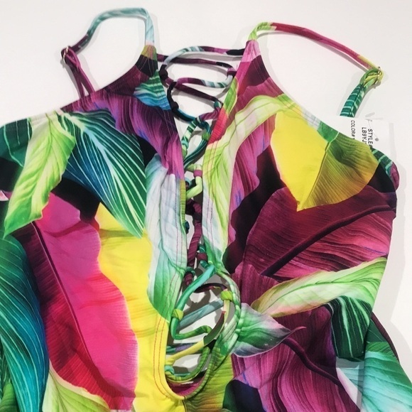 La Blanca one piece bathing suit size 6 in NWT tropical Tummy control - Picture 2 of 3